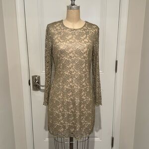 Gold lace Ralph Lauren dress 14p